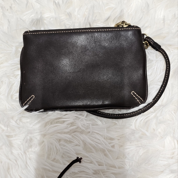 Coach Bags Elegant Brown Leather Coach Wristlet Vintage Wallet